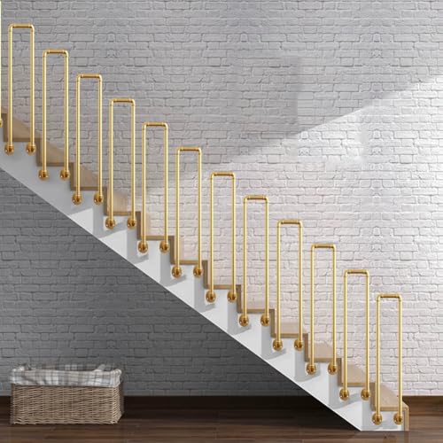 HEFJIAYCIQ U-Förmiger Handlauf Für Innentreppen, Seitlich Montierte Schmiedeeiserne Rohr-Sicherheitsbaluster, Für Treppen, Veranda, Terrassengeländer, Außentreppen,Gold,35cm/1.1ft HEFJIAYCIQ U-Förmiger Handlauf Für Innentreppen, Seitlich Montierte Schmiedeeiserne Rohr-Sicherheitsbaluster, Für Treppen, Veranda, Terrassengeländer, Außentreppen,Gold,35cm/1.1ft von HEFJIAYCIQ