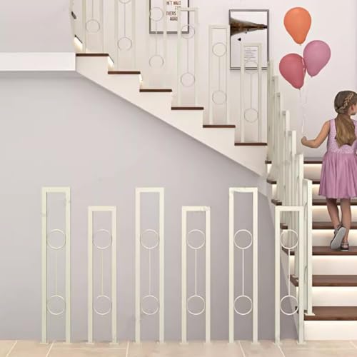 HEFJIAYCIQ U-Förmiger Treppengeländer, Dekorativer Sicherheitsgeländer Aus Schmiedeeisen, Rutschfeste Stützstange Für Veranda, Terrasse, Loft Und Balkon,Weiß,85cm/2.7ft von HEFJIAYCIQ