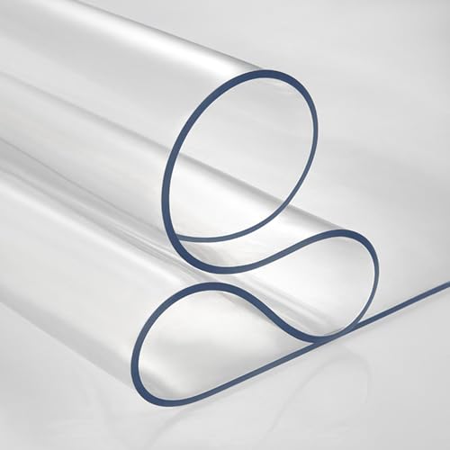 HEFRO Klar Stuhlunterlage für Hartböden Bodenschutzmatte en PVC 1mm Dicke Schutzmatte Bürostuhl Stuhlmatte Teppichschutz Breite 30–160cm, Höhe 30–260cm (Color : Thick 1mm/0.04", Size : 120x250cm) von HEFRO