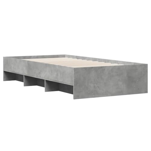 Bettgestell Betongrau 100x200 cm Holzwerkstoff Guest Bed Gästebett Bed Frame Familienbett für Schlafzimmer Gästezimmer Herberge Wohnbereich von HEFZGDB