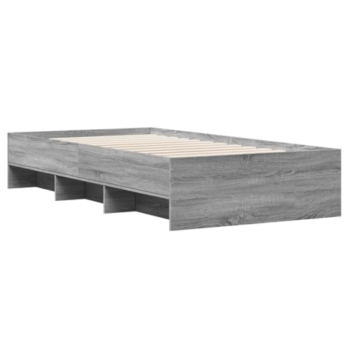 Bettgestell Grau Sonoma 90x190 cm Holzwerkstoff Guest Bed Gästebett Bed Frame Familienbett für Schlafzimmer Gästezimmer Herberge Wohnbereich von HEFZGDB