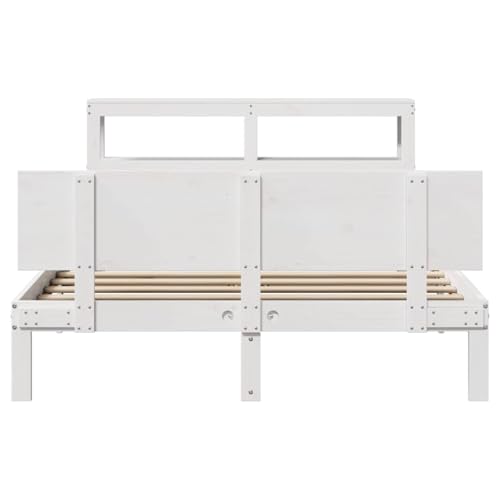 Bettgestell mit Kopfteil ohne Matratze Weiß 135x190 cm Jugendbett Gästebett Einzelbetten Doppelbett für Herberge Schlafzimmer Wohnbereich Gästezimmer Bettgestell mit Kopfteil ohne Matratze Weiß 135x190 cm Jugendbett Gästebett Einzelbetten Doppelbett für Herberge Schlafzimmer Wohnbereich Gästezimmer von HEFZGDB