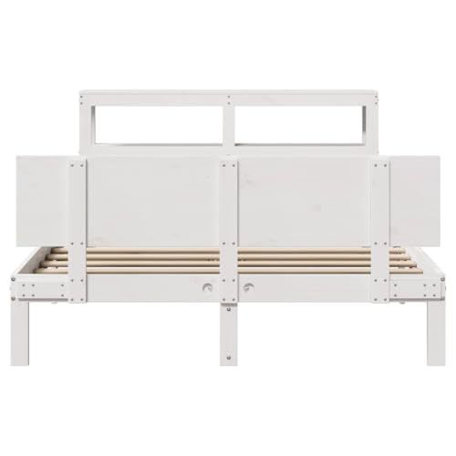 Bettgestell mit Kopfteil ohne Matratze Weiß 140x190 cm Jugendbett Gästebett Einzelbetten Doppelbett für Herberge Schlafzimmer Wohnbereich Gästezimmer Bettgestell mit Kopfteil ohne Matratze Weiß 140x190 cm Jugendbett Gästebett Einzelbetten Doppelbett für Herberge Schlafzimmer Wohnbereich Gästezimmer von HEFZGDB