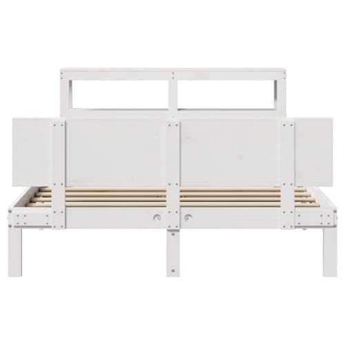 Bettgestell mit Kopfteil ohne Matratze Weiß 160x200 cm Jugendbett Gästebett Einzelbetten Doppelbett für Herberge Schlafzimmer Wohnbereich Gästezimmer Bettgestell mit Kopfteil ohne Matratze Weiß 160x200 cm Jugendbett Gästebett Einzelbetten Doppelbett für Herberge Schlafzimmer Wohnbereich Gästezimmer von HEFZGDB