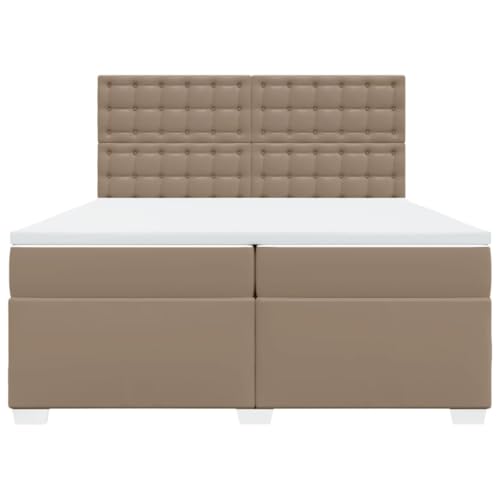 Boxspringbett Matratze Cappuccino-Braun 200x200cm Kunstleder Guest Bed Gästebett Bed Frame Familienbett für Wohnbereich Gästezimmer Herberge Schlafzimmer Boxspringbett Matratze Cappuccino-Braun 200x200cm Kunstleder Guest Bed Gästebett Bed Frame Familienbett für Wohnbereich Gästezimmer Herberge Schlafzimmer von HEFZGDB