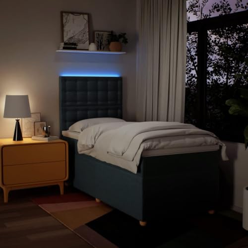 Boxspringbett mit Matratze Blau 100x200 cm Stoff Bette Gästebett Bed Frame Einzelbetten für Schlafzimmer Herberge Gästezimmer Wohnbereich Boxspringbett mit Matratze Blau 100x200 cm Stoff Bette Gästebett Bed Frame Einzelbetten für Schlafzimmer Herberge Gästezimmer Wohnbereich von HEFZGDB