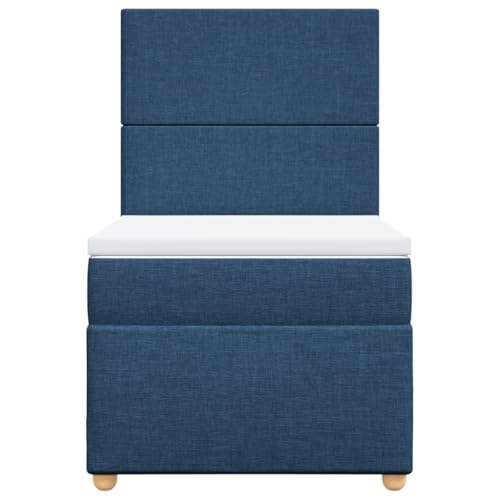 Boxspringbett mit Matratze Blau 100x200 cm Stoff Double Bed Gästebett Bed Frame Doppelbett für Herberge Schlafzimmer Wohnbereich Gästezimmer Boxspringbett mit Matratze Blau 100x200 cm Stoff Double Bed Gästebett Bed Frame Doppelbett für Herberge Schlafzimmer Wohnbereich Gästezimmer von HEFZGDB