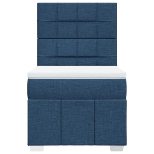 Boxspringbett mit Matratze Blau 100x200 cm Stoff Jugendbett Bettgestell Bed Frame Bettrahmen für Schlafzimmer Herberge Wohnbereich Gästezimmer Boxspringbett mit Matratze Blau 100x200 cm Stoff Jugendbett Bettgestell Bed Frame Bettrahmen für Schlafzimmer Herberge Wohnbereich Gästezimmer von HEFZGDB
