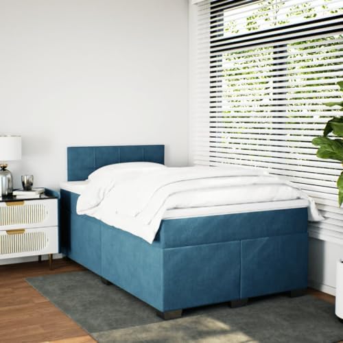 Boxspringbett mit Matratze Blau 120x190 cm Samt Ehebett Bed Frame Familienbett Doppelbett für Gästezimmer Wohnbereich Herberge Schlafzimmer Boxspringbett mit Matratze Blau 120x190 cm Samt Ehebett Bed Frame Familienbett Doppelbett für Gästezimmer Wohnbereich Herberge Schlafzimmer von HEFZGDB