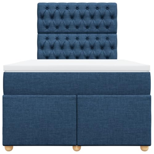 Boxspringbett mit Matratze Blau 120x190 cm Stoff Double Bed Gästebett Bed Frame Doppelbett für Herberge Schlafzimmer Wohnbereich Gästezimmer Boxspringbett mit Matratze Blau 120x190 cm Stoff Double Bed Gästebett Bed Frame Doppelbett für Herberge Schlafzimmer Wohnbereich Gästezimmer von HEFZGDB