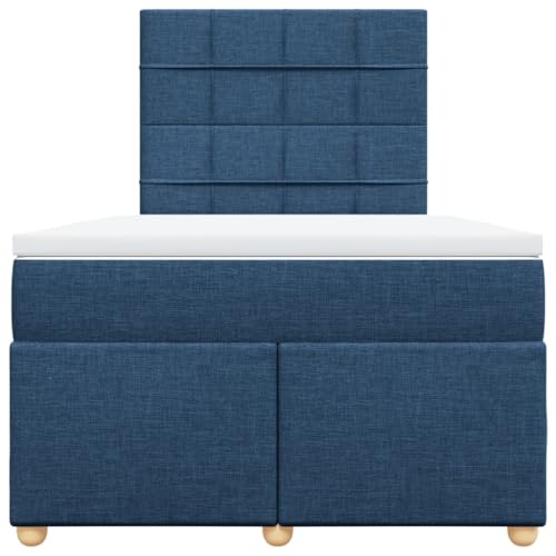 Boxspringbett mit Matratze Blau 120x190 cm Stoff Double Bed Gästebett Bed Frame Doppelbett für Herberge Schlafzimmer Wohnbereich Gästezimmer Boxspringbett mit Matratze Blau 120x190 cm Stoff Double Bed Gästebett Bed Frame Doppelbett für Herberge Schlafzimmer Wohnbereich Gästezimmer von HEFZGDB