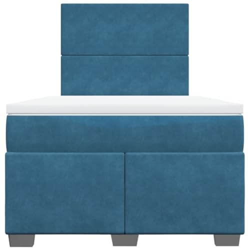 Boxspringbett mit Matratze Blau 120x200 cm Samt Jugendbett Gästebett Einzelbetten Doppelbett für Schlafzimmer Gästezimmer Herberge Wohnbereich Boxspringbett mit Matratze Blau 120x200 cm Samt Jugendbett Gästebett Einzelbetten Doppelbett für Schlafzimmer Gästezimmer Herberge Wohnbereich von HEFZGDB