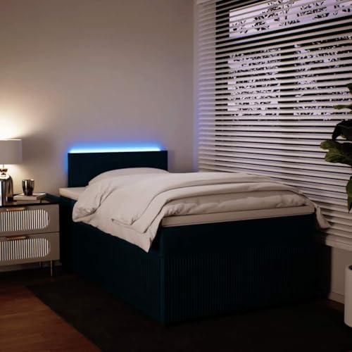 Boxspringbett mit Matratze Blau 120x200 cm Samt Single Bed Bed Frame Familienbett Bettrahmen für Gästezimmer Herberge Wohnbereich Schlafzimmer Boxspringbett mit Matratze Blau 120x200 cm Samt Single Bed Bed Frame Familienbett Bettrahmen für Gästezimmer Herberge Wohnbereich Schlafzimmer von HEFZGDB