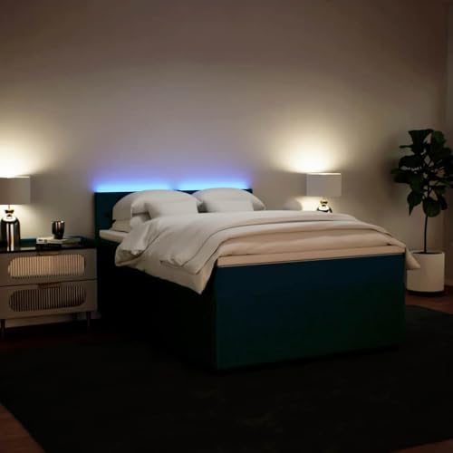 Boxspringbett mit Matratze Blau 140x190 cm Samt Single Bed Bed Frame Familienbett Bettrahmen für Gästezimmer Herberge Wohnbereich Schlafzimmer Boxspringbett mit Matratze Blau 140x190 cm Samt Single Bed Bed Frame Familienbett Bettrahmen für Gästezimmer Herberge Wohnbereich Schlafzimmer von HEFZGDB