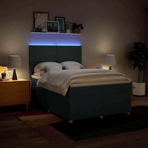 Boxspringbett mit Matratze Blau 140x190 cm Stoff Bette Gästebett Bed Frame Einzelbetten für Schlafzimmer Herberge Gästezimmer Wohnbereich Boxspringbett mit Matratze Blau 140x190 cm Stoff Bette Gästebett Bed Frame Einzelbetten für Schlafzimmer Herberge Gästezimmer Wohnbereich von HEFZGDB