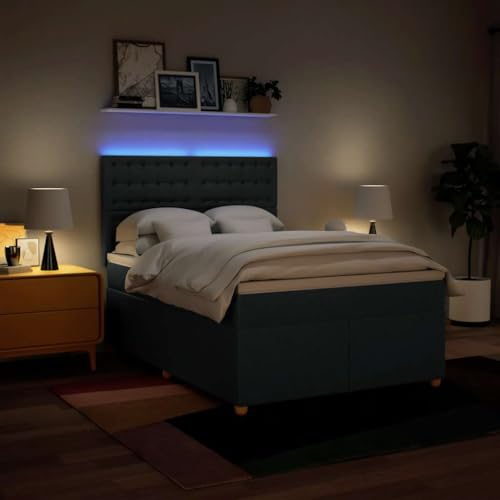 Boxspringbett mit Matratze Blau 140x190 cm Stoff Bette Gästebett Bed Frame Einzelbetten für Schlafzimmer Herberge Gästezimmer Wohnbereich Boxspringbett mit Matratze Blau 140x190 cm Stoff Bette Gästebett Bed Frame Einzelbetten für Schlafzimmer Herberge Gästezimmer Wohnbereich von HEFZGDB