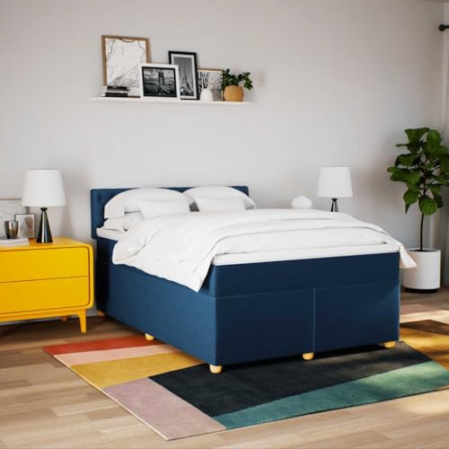 Boxspringbett mit Matratze Blau 140x190 cm Stoff Ehebett Gästebett Bed Frame Single Bed für Wohnbereich Herberge Gästezimmer Schlafzimmer Boxspringbett mit Matratze Blau 140x190 cm Stoff Ehebett Gästebett Bed Frame Single Bed für Wohnbereich Herberge Gästezimmer Schlafzimmer von HEFZGDB