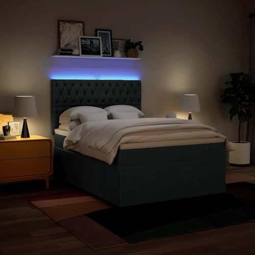 Boxspringbett mit Matratze Blau 140x190 cm Stoff Ehebett Gästebett Einzelbetten Bettrahmen für Gästezimmer Wohnbereich Herberge Schlafzimmer Boxspringbett mit Matratze Blau 140x190 cm Stoff Ehebett Gästebett Einzelbetten Bettrahmen für Gästezimmer Wohnbereich Herberge Schlafzimmer von HEFZGDB