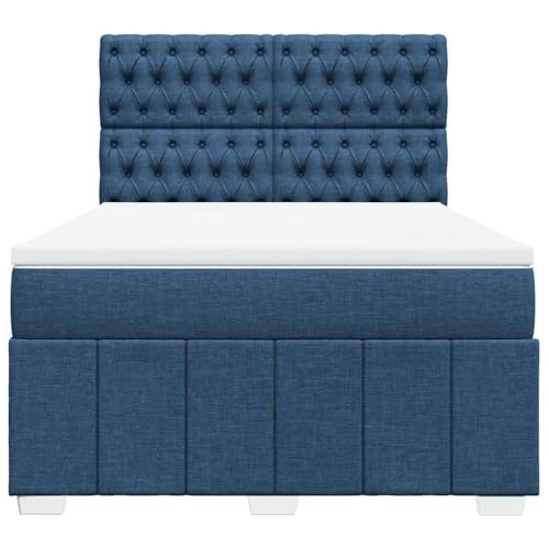 Boxspringbett mit Matratze Blau 140x190 cm Stoff Jugendbett Bettgestell Bed Frame Bettrahmen für Schlafzimmer Herberge Wohnbereich Gästezimmer Boxspringbett mit Matratze Blau 140x190 cm Stoff Jugendbett Bettgestell Bed Frame Bettrahmen für Schlafzimmer Herberge Wohnbereich Gästezimmer von HEFZGDB