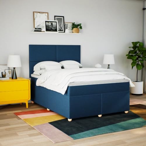 Boxspringbett mit Matratze Blau 160x200 cm Stoff Bette Gästebett Bed Frame Einzelbetten für Schlafzimmer Herberge Gästezimmer Wohnbereich Boxspringbett mit Matratze Blau 160x200 cm Stoff Bette Gästebett Bed Frame Einzelbetten für Schlafzimmer Herberge Gästezimmer Wohnbereich von HEFZGDB