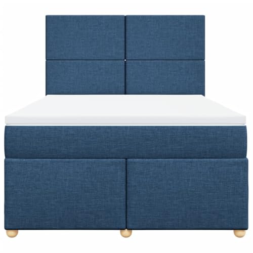 Boxspringbett mit Matratze Blau 160x200 cm Stoff Double Bed Gästebett Bed Frame Doppelbett für Herberge Schlafzimmer Wohnbereich Gästezimmer Boxspringbett mit Matratze Blau 160x200 cm Stoff Double Bed Gästebett Bed Frame Doppelbett für Herberge Schlafzimmer Wohnbereich Gästezimmer von HEFZGDB