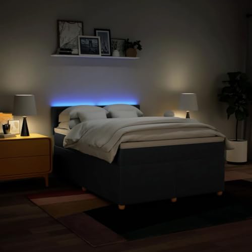 Boxspringbett mit Matratze Blau 160x200 cm Stoff Ehebett Gästebett Bed Frame Single Bed für Wohnbereich Herberge Gästezimmer Schlafzimmer Boxspringbett mit Matratze Blau 160x200 cm Stoff Ehebett Gästebett Bed Frame Single Bed für Wohnbereich Herberge Gästezimmer Schlafzimmer von HEFZGDB