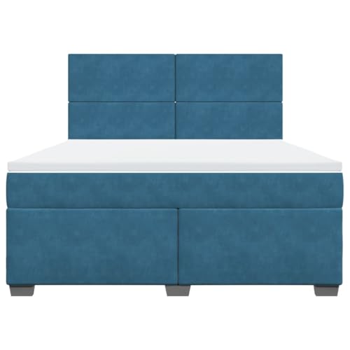 Boxspringbett mit Matratze Blau 180x200 cm Samt Jugendbett Gästebett Einzelbetten Doppelbett für Schlafzimmer Gästezimmer Herberge Wohnbereich Boxspringbett mit Matratze Blau 180x200 cm Samt Jugendbett Gästebett Einzelbetten Doppelbett für Schlafzimmer Gästezimmer Herberge Wohnbereich von HEFZGDB