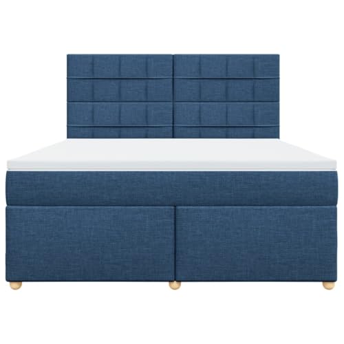 Boxspringbett mit Matratze Blau 180x200 cm Stoff Double Bed Gästebett Bed Frame Doppelbett für Herberge Schlafzimmer Wohnbereich Gästezimmer Boxspringbett mit Matratze Blau 180x200 cm Stoff Double Bed Gästebett Bed Frame Doppelbett für Herberge Schlafzimmer Wohnbereich Gästezimmer von HEFZGDB