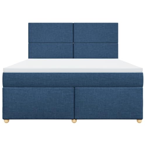 Boxspringbett mit Matratze Blau 180x200 cm Stoff Double Bed Gästebett Bed Frame Doppelbett für Herberge Schlafzimmer Wohnbereich Gästezimmer Boxspringbett mit Matratze Blau 180x200 cm Stoff Double Bed Gästebett Bed Frame Doppelbett für Herberge Schlafzimmer Wohnbereich Gästezimmer von HEFZGDB