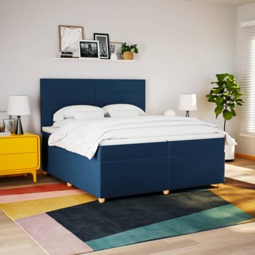 Boxspringbett mit Matratze Blau 200x200 cm Stoff Bette Gästebett Bed Frame Einzelbetten für Schlafzimmer Herberge Gästezimmer Wohnbereich Boxspringbett mit Matratze Blau 200x200 cm Stoff Bette Gästebett Bed Frame Einzelbetten für Schlafzimmer Herberge Gästezimmer Wohnbereich von HEFZGDB