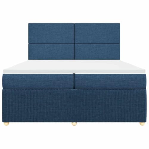Boxspringbett mit Matratze Blau 200x200 cm Stoff Single Bed Bettgestell Einzelbetten Bettrahmen für Herberge Wohnbereich Gästezimmer Schlafzimmer Boxspringbett mit Matratze Blau 200x200 cm Stoff Single Bed Bettgestell Einzelbetten Bettrahmen für Herberge Wohnbereich Gästezimmer Schlafzimmer von HEFZGDB