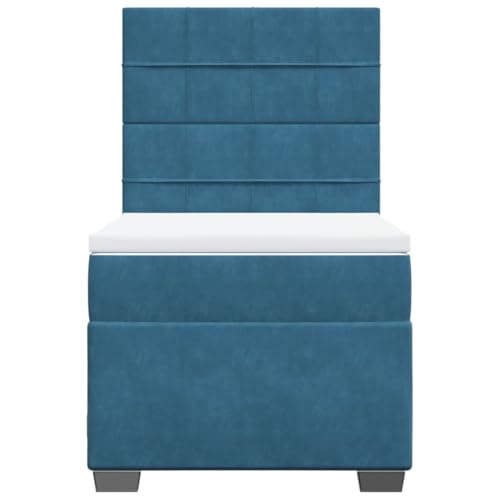 Boxspringbett mit Matratze Blau 80x200 cm Samt Jugendbett Gästebett Einzelbetten Doppelbett für Schlafzimmer Gästezimmer Herberge Wohnbereich Boxspringbett mit Matratze Blau 80x200 cm Samt Jugendbett Gästebett Einzelbetten Doppelbett für Schlafzimmer Gästezimmer Herberge Wohnbereich von HEFZGDB