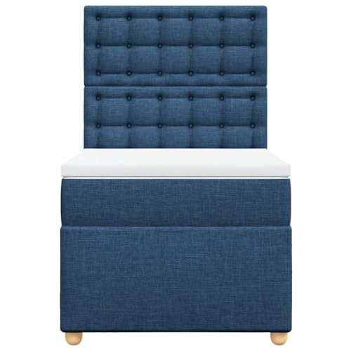 Boxspringbett mit Matratze Blau 80x200 cm Stoff Double Bed Gästebett Bed Frame Doppelbett für Herberge Schlafzimmer Wohnbereich Gästezimmer Boxspringbett mit Matratze Blau 80x200 cm Stoff Double Bed Gästebett Bed Frame Doppelbett für Herberge Schlafzimmer Wohnbereich Gästezimmer von HEFZGDB