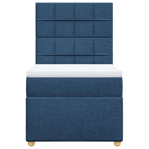 Boxspringbett mit Matratze Blau 80x200 cm Stoff Double Bed Gästebett Bed Frame Doppelbett für Herberge Schlafzimmer Wohnbereich Gästezimmer Boxspringbett mit Matratze Blau 80x200 cm Stoff Double Bed Gästebett Bed Frame Doppelbett für Herberge Schlafzimmer Wohnbereich Gästezimmer von HEFZGDB