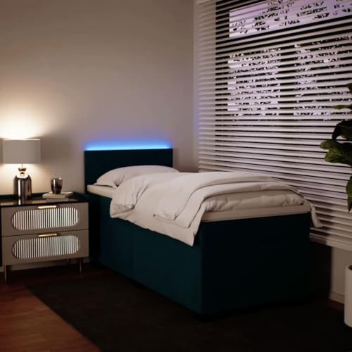 Boxspringbett mit Matratze Blau 90x190 cm Samt Ehebett Bed Frame Familienbett Doppelbett für Gästezimmer Wohnbereich Herberge Schlafzimmer Boxspringbett mit Matratze Blau 90x190 cm Samt Ehebett Bed Frame Familienbett Doppelbett für Gästezimmer Wohnbereich Herberge Schlafzimmer von HEFZGDB