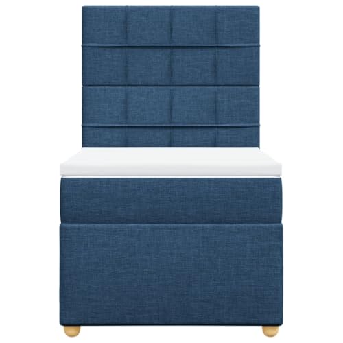 Boxspringbett mit Matratze Blau 90x190 cm Stoff Double Bed Gästebett Bed Frame Doppelbett für Herberge Schlafzimmer Wohnbereich Gästezimmer Boxspringbett mit Matratze Blau 90x190 cm Stoff Double Bed Gästebett Bed Frame Doppelbett für Herberge Schlafzimmer Wohnbereich Gästezimmer von HEFZGDB