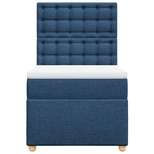 Boxspringbett mit Matratze Blau 90x190 cm Stoff Double Bed Gästebett Bed Frame Doppelbett für Herberge Schlafzimmer Wohnbereich Gästezimmer Boxspringbett mit Matratze Blau 90x190 cm Stoff Double Bed Gästebett Bed Frame Doppelbett für Herberge Schlafzimmer Wohnbereich Gästezimmer von HEFZGDB