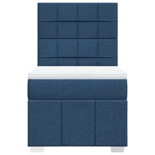 Boxspringbett mit Matratze Blau 90x190 cm Stoff Jugendbett Bettgestell Bed Frame Bettrahmen für Schlafzimmer Herberge Wohnbereich Gästezimmer Boxspringbett mit Matratze Blau 90x190 cm Stoff Jugendbett Bettgestell Bed Frame Bettrahmen für Schlafzimmer Herberge Wohnbereich Gästezimmer von HEFZGDB