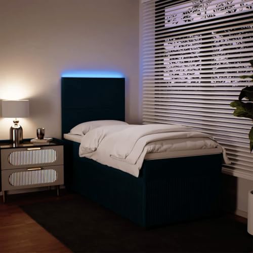Boxspringbett mit Matratze Blau 90x200 cm Samt Single Bed Bed Frame Familienbett Bettrahmen für Herberge Wohnbereich Schlafzimmer Gästezimmer Boxspringbett mit Matratze Blau 90x200 cm Samt Single Bed Bed Frame Familienbett Bettrahmen für Herberge Wohnbereich Schlafzimmer Gästezimmer von HEFZGDB