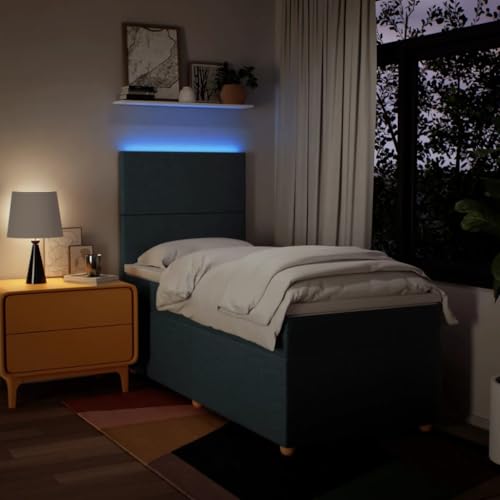 Boxspringbett mit Matratze Blau 90x200 cm Stoff Bette Gästebett Bed Frame Einzelbetten für Schlafzimmer Herberge Gästezimmer Wohnbereich Boxspringbett mit Matratze Blau 90x200 cm Stoff Bette Gästebett Bed Frame Einzelbetten für Schlafzimmer Herberge Gästezimmer Wohnbereich von HEFZGDB