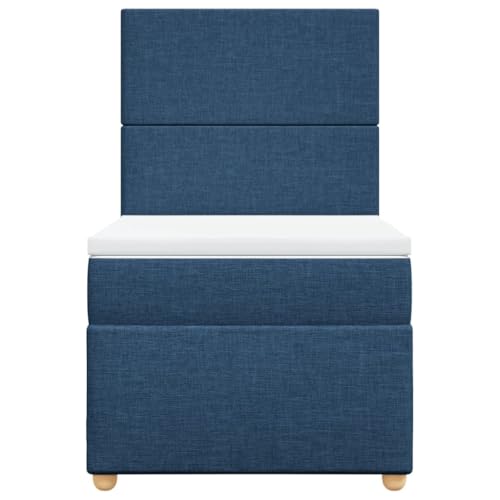 Boxspringbett mit Matratze Blau 90x200 cm Stoff Double Bed Gästebett Bed Frame Doppelbett für Herberge Schlafzimmer Wohnbereich Gästezimmer Boxspringbett mit Matratze Blau 90x200 cm Stoff Double Bed Gästebett Bed Frame Doppelbett für Herberge Schlafzimmer Wohnbereich Gästezimmer von HEFZGDB