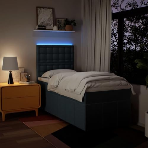 Boxspringbett mit Matratze Blau 90x200 cm Stoff Ehebett Gästebett Einzelbetten Bettrahmen für Gästezimmer Wohnbereich Herberge Schlafzimmer Boxspringbett mit Matratze Blau 90x200 cm Stoff Ehebett Gästebett Einzelbetten Bettrahmen für Gästezimmer Wohnbereich Herberge Schlafzimmer von HEFZGDB
