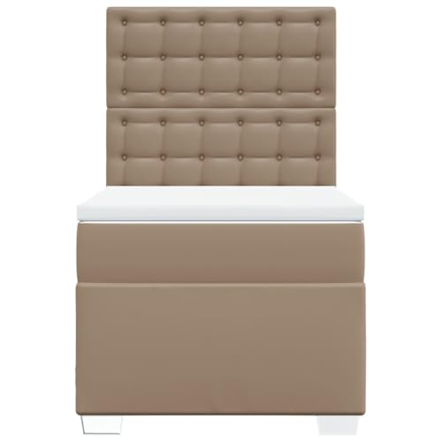 Boxspringbett mit Matratze Cappuccino-Braun 90x190cm Kunstleder Guest Bed Gästebett Bed Frame Familienbett für Wohnbereich Gästezimmer Herberge Schlafzimmer Boxspringbett mit Matratze Cappuccino-Braun 90x190cm Kunstleder Guest Bed Gästebett Bed Frame Familienbett für Wohnbereich Gästezimmer Herberge Schlafzimmer von HEFZGDB