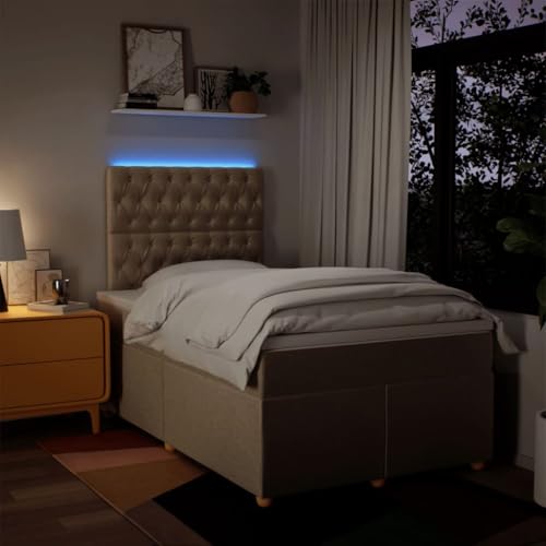 Boxspringbett mit Matratze Creme 120x190 cm Stoff Bette Gästebett Bed Frame Einzelbetten für Schlafzimmer Herberge Gästezimmer Wohnbereich Boxspringbett mit Matratze Creme 120x190 cm Stoff Bette Gästebett Bed Frame Einzelbetten für Schlafzimmer Herberge Gästezimmer Wohnbereich von HEFZGDB
