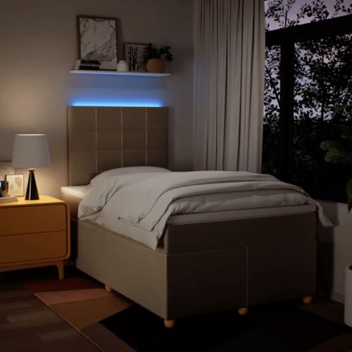Boxspringbett mit Matratze Creme 120x190 cm Stoff Bette Gästebett Bed Frame Einzelbetten für Schlafzimmer Herberge Gästezimmer Wohnbereich Boxspringbett mit Matratze Creme 120x190 cm Stoff Bette Gästebett Bed Frame Einzelbetten für Schlafzimmer Herberge Gästezimmer Wohnbereich von HEFZGDB