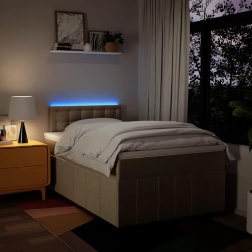 Boxspringbett mit Matratze Creme 120x190 cm Stoff Ehebett Gästebett Einzelbetten Bettrahmen für Herberge Schlafzimmer Gästezimmer Wohnbereich Boxspringbett mit Matratze Creme 120x190 cm Stoff Ehebett Gästebett Einzelbetten Bettrahmen für Herberge Schlafzimmer Gästezimmer Wohnbereich von HEFZGDB