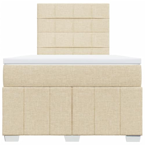 Boxspringbett mit Matratze Creme 120x190 cm Stoff Jugendbett Bettgestell Bed Frame Bettrahmen für Schlafzimmer Herberge Wohnbereich Gästezimmer Boxspringbett mit Matratze Creme 120x190 cm Stoff Jugendbett Bettgestell Bed Frame Bettrahmen für Schlafzimmer Herberge Wohnbereich Gästezimmer von HEFZGDB