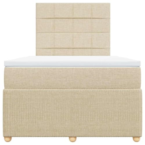 Boxspringbett mit Matratze Creme 120x190 cm Stoff Single Bed Bettgestell Einzelbetten Bettrahmen für Herberge Wohnbereich Gästezimmer Schlafzimmer Boxspringbett mit Matratze Creme 120x190 cm Stoff Single Bed Bettgestell Einzelbetten Bettrahmen für Herberge Wohnbereich Gästezimmer Schlafzimmer von HEFZGDB