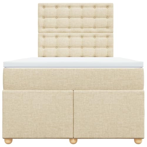 Boxspringbett mit Matratze Creme 120x200 cm Stoff Double Bed Gästebett Bed Frame Doppelbett für Herberge Schlafzimmer Wohnbereich Gästezimmer Boxspringbett mit Matratze Creme 120x200 cm Stoff Double Bed Gästebett Bed Frame Doppelbett für Herberge Schlafzimmer Wohnbereich Gästezimmer von HEFZGDB