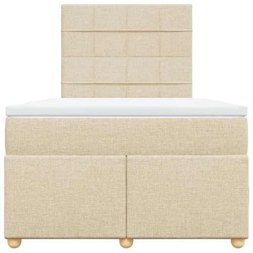 Boxspringbett mit Matratze Creme 120x200 cm Stoff Double Bed Gästebett Bed Frame Doppelbett für Herberge Schlafzimmer Wohnbereich Gästezimmer Boxspringbett mit Matratze Creme 120x200 cm Stoff Double Bed Gästebett Bed Frame Doppelbett für Herberge Schlafzimmer Wohnbereich Gästezimmer von HEFZGDB